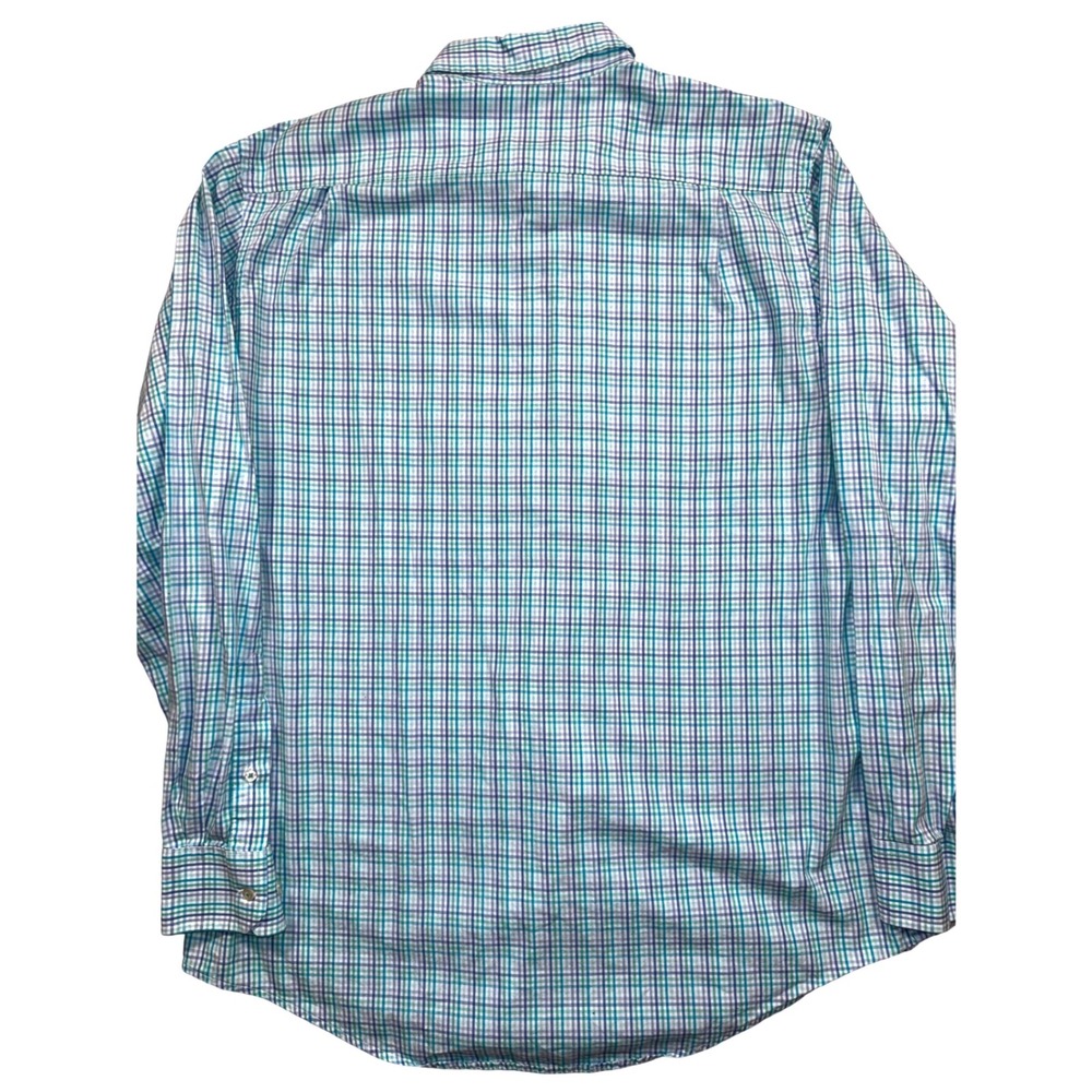 Southern Tide Mens Large Plaid Button Down Shirt Teal Blue Purple Skipjack - Picture 7 of 7